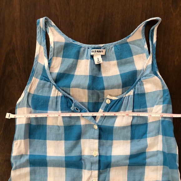 Old Navy blue checkered sleeveless top size XS - Picture 6 of 6